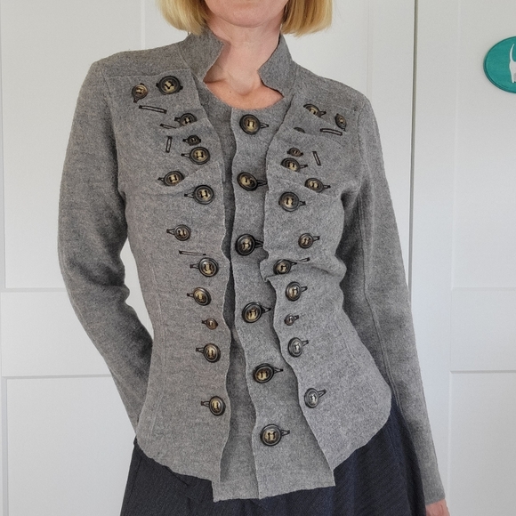 Anthropologie Jackets & Blazers - Anthropologie Casch Copenhagen Many Buttons Jacket Sz 8 #14789812